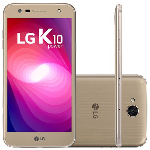 Smartphone LG K10 Power 32GB Dual Chip 4G 5.5" Câmera 13MP Câmera Frontal 5MP Android 7.0 Titânio Smartphone LG K10 Power 32GB Dual Chip 4G 5.5" Câmera 13MP Câmera Frontal 5MP Android 7.0 Dourado