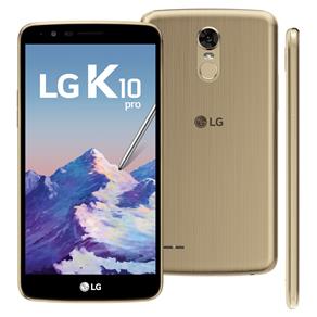 Smartphone LG K10 Pro LGM400DF Dourado com 32GB, Dual Chip, Tela de 5.7" HD, Android 7.0, Câmera 13MP e Processador Octa Core de 1.5 GHz