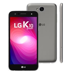 Smartphone LG K10 TV Power Titânio com 32GB, Dual Chip, Tela de 5.5" HD, TV Digital, 4G, Android 7.0, Câmera 13MP e Processador Octa Core de 1.5 GHz