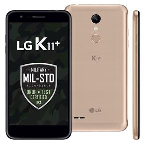 Smartphone LG K11+ Dourado 32GB, Resistente à Impactos, Dual Chip, Tela de 5.3" HD, 4G, Android 7.0, Câmera 13MP e DTS: X 3D Som Imersivo