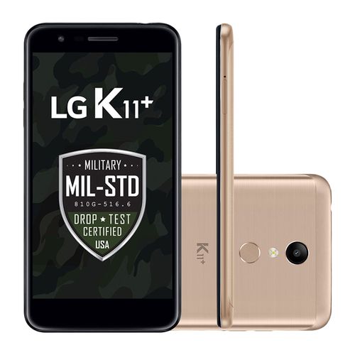 Smartphone LG K11+ 32GB Dual Chip Tela 5.3'' Câmera 13MP Android 7.1.2 Dourado