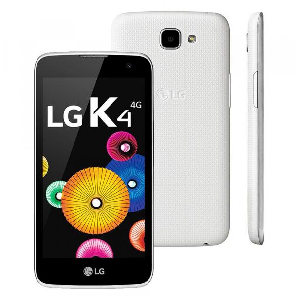 Smartphone LG K4 Branco com 8GB, Dual Chip, Tela de 4.5", 4G, Android 5.1, Câmera 5MP e Processador Quad Core de 1GHz