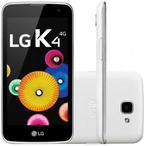 Smartphone LG K4 Dual 4G K130F Branco OI - Android 5.1 Lollipop, Memória Interna 8GB, Câmera 5MP, Tela 4.5"