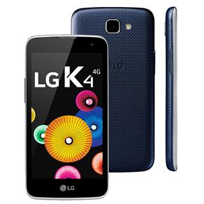 Smartphone LG K4 Indigo com 8GB, Dual Chip, Tela de 4.5", 4G, Android 5.1, Câmera 5MP e Processador Quad Core de 1GHz