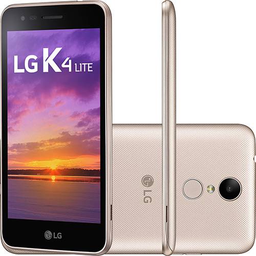 Smartphone LG K4 Lite Dual Chip Android 6.0 Tela 5.0" Quadcore 1.1GHz 8GB 4G Câmera 5MP - Dourado