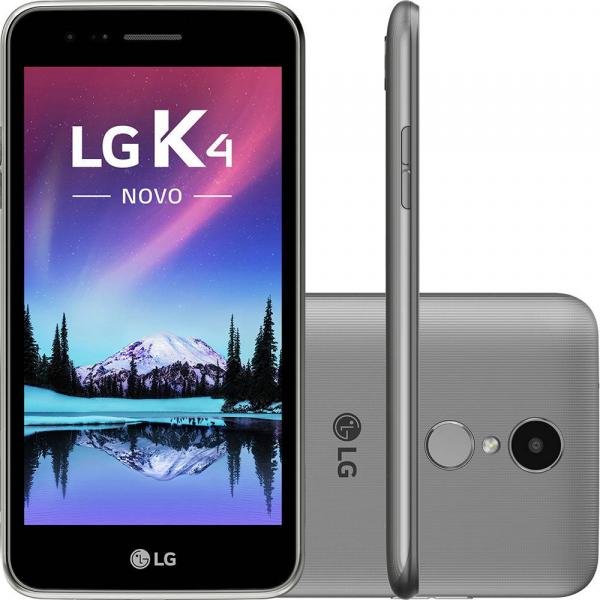 Smartphone LG K4 NOVO Dual Chip Android 6.0 Marshmallow Tela 5" Quadcore 8GB 4G Câmera 8MP - Titânio