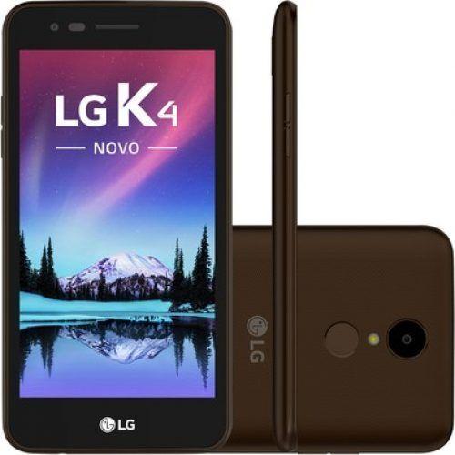 Smartphone LG K4 X230 Chocolate com 8GB, Dual Chip, Tela de 5.0", 4G, Android 6.0, Câmera 8MP e Processador Quad Core de 1.1GHz