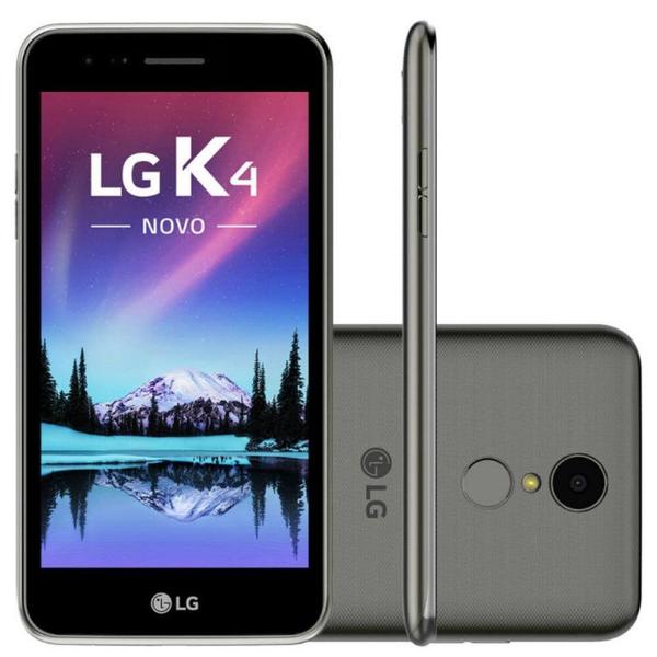 Smartphone LG K4 X230 Titânio com 8GB, Dual Chip, Tela de 5.0", 4G, Android 6.0, Câmera 8MP e Processador Quad Core de 1.1GHz