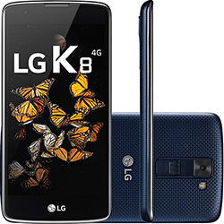 Smartphone LG K350DS K8 Dual Chip Desbloqueado Oi Android Tela 5" 16GB 4G Câmera 8MP - Índigo Blue