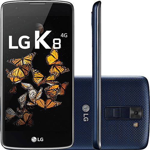 Smartphone LG K8 Dual Chip Android 6.0 Tela 5" 16GB 4G Câmera de 8MP - Indigo