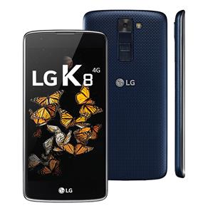 Smartphone LG K8 Índigo com 16GB, Dual Chip, Tela HD de 5,0", 4G, Android 6.0, Câmera 8MP e Processador Quad Core de 1.3 GHz