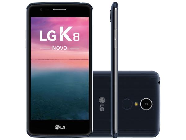 Smartphone LG K8 Novo 16GB Indigo Dual Chip 4G - Câm. 13MP + Selfie 5MP Tela 5” Proc. Quad Core