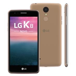 Smartphone LG K8 X240 Dourado com 16GB, Dual Chip, Tela HD de 5,0", 4G, Android 6.0, Câmera 13MP e Processador Quad Core de 1.25 GHz