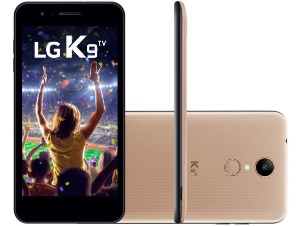 Smartphone LG K9 TV 16GB Dourado 4G Quad Core - 2GB RAM Tela 5” Câm. 8MP + Câm. Selfie 5MP