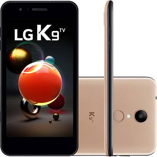 Tudo sobre 'Smartphone LG K9 TV Dual Chip Android 7.0 Tela 5" Quad Core 1.3 Ghz 16GB 4G Câmera 8MP - Dourado'
