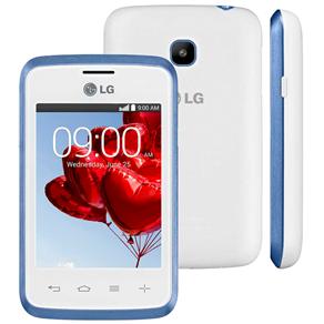 Smartphone LG L20 D100 Branco/Azul Single Chip com Tela 3”, Android 4.4, Câmera 2MP, 3G, Wi-Fi, Bluetooth e Processador Dual Core 1 GHz