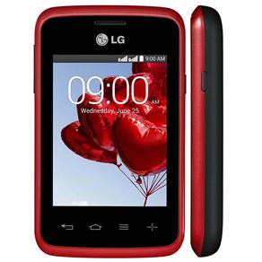 Smartphone LG L20 Tri Chip D107 Preto/Vermelho com Tela 3”, Android 4.4, Câmera 2MP e Processador Dual Core 1 GHz