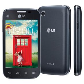 Smartphone LG L40 Tri TV D180 Preto com Tela de 3,5”, Tri Chip, TV Digital, Android 4.4, Câm. 3MP, 3G, Wi-Fi e Processador Dual Core 1.2 Ghz