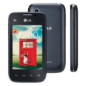 Smartphone LG L35 Dual TV D157 Preto com Tela de 3,2”, Dual Chip, TV Digital, Android 4.4, Câmera 3MP e Processador Dual Core de 1.2 Ghz