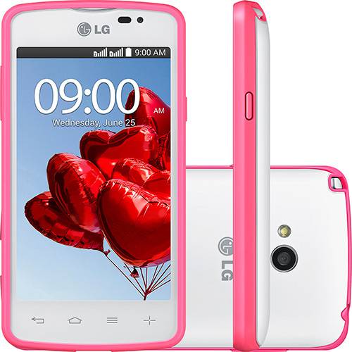 Smartphone LG LG L50 Sporty Dual Chip Desbloqueado Android 4.4 Tela 4" 4GB 3G Wi-fi Câmera 5MP TV Digital - Branco
