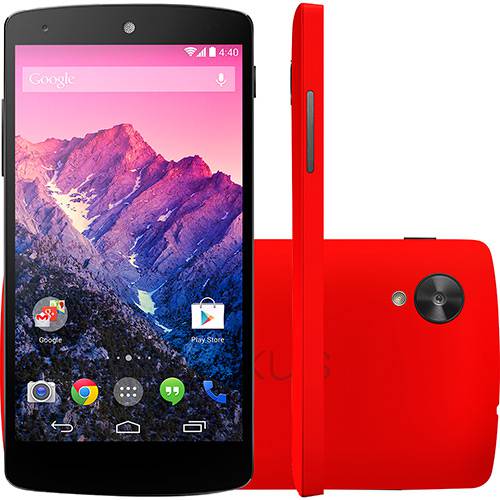 Smartphone LG Nexus 5 Android 4.4 Tela 5" 16GB 4G Wi-Fi Câmera 8MP - Vermelho