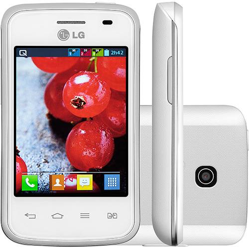 Smartphone LG OpTimus L1 II Tri E475 Tri Chip Desbloqueado Android 4.1 Tela 3" 4GB 3G Wi-Fi Câmera 2MP - Branco