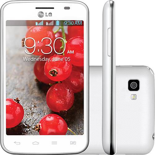 Tudo sobre 'Smartphone LG OpTimus L4 II Dual TV Desbloqueado Tim Android 4.1 Tela 3.8" 4GB 3G Wi-Fi Câmera 3MP - Branco'