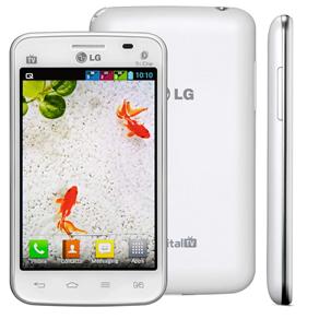 Smartphone LG Optimus L4 II Tri Branco com Tela de 3,8”, Trial Chip, Tv Digital, Android 4.1, Câmera 3MP, 3G, Wi-Fi, Rádio FM e Bluetooth