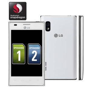 Smartphone LG Optimus L5 Branco E615 com Dual Chip, Tela de 4”, Android 4.0, Câmera 5MP, 3G, Wi-Fi, AGPS, Bluetooth, FM, MP3 e Fone - Oi
