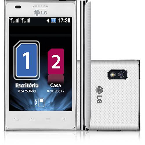 Smartphone LG OpTimus L5 Dual Chip Desbloqueado Oi Android 4.0 Tela 4" 4GB 3G Wi-Fi Câmera 5MP - Branco
