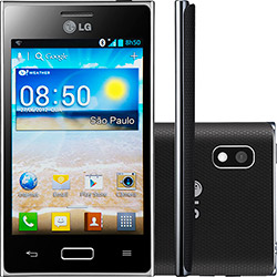 Smartphone LG Optimus L5 E612 Desbloqueado Oi Preto - 3G Wi-Fi Android 4.0 Tela 4" Câmera 5MP