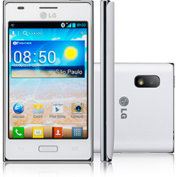 Smartphone LG Optimus L5 E612 Desbloqueado TIM Branco - Android 4.0 Processador 800Mhz Touchscreen 4" Câmera 5.0 MP 3G Wi-Fi Memória Interna de 4GB