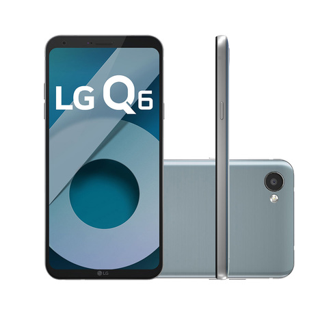 Smartphone Lg Q6 Dual Chip Android 7.0 Tela 5.5" Full Hd+ Octacore 32Gb 4G Câmera 13Mp - Platinum