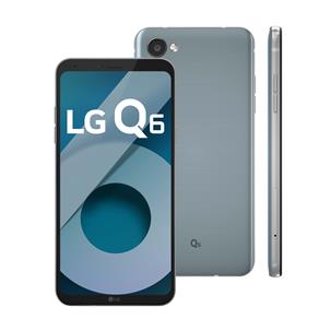 Smartphone LG Q6 Platinum com 32GB, Tela 5.5”, Android 7.0, 4G, Câmera 13MP, Processador Octa-Core e 3GB de RAM