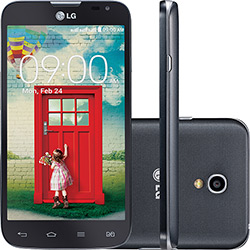 Smartphone LG Tri Chip D340 - L70 Tri Preto Android 4.4 KitKat 3G Câmera 8MP Memória Interna 4GB
