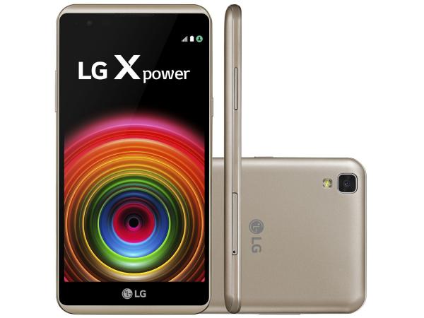 Smartphone LG X Power 16GB Dourado Dual Chip 4G - Câm. 13MP Flash Tela 5.3” Proc. Quad Core Android