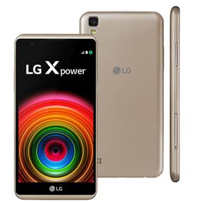 Smartphone LG X Power Dourado com 16GB, Tela de 5.3", Câmera 13MP, Android 6.0, 4G, Processador Quad Core de 1.3 GHz e 2GB de RAM