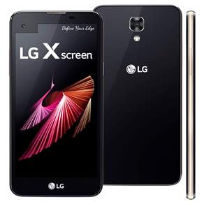 Smartphone LG X Screen Preto com 16GB, Tela de 4.9" + 0,23", Android 6.0, 4G, Câmera 13MP e Processador Quad Core de 1.2 GHz