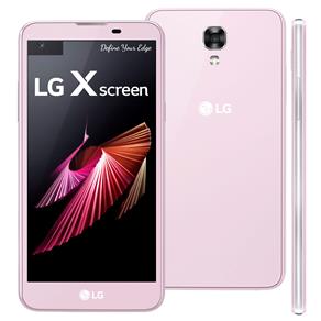 Smartphone LG X Screen Rose Gold com 16GB, Tela de 4.9" + 0,23", Android 6.0, 4G, Câmera 13MP e Processador Quad Core de 1.2 GHz