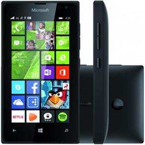 Smartphone Lumia 435 Dual Chip Preto DTV Tela 4", 3G+WiFi, Windows Phone 8.1, Câmera 2MP Memória 8GB – Microsoft