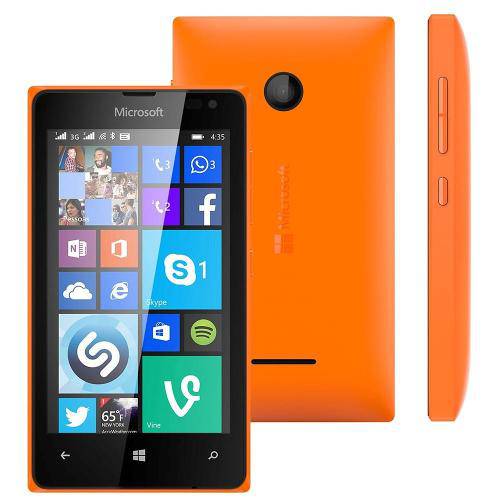 Tudo sobre 'Smartphone Microsoft Lumia 435 8gb Dual Core 1,2ghz Dual Chip Cam 2.0mp Wifi 3g 4.0 - Laranja'