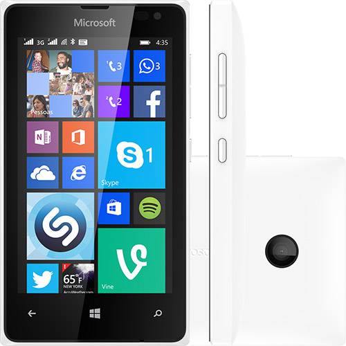 Smartphone Microsoft Lumia 435 DTV Dual Chip Desbloqueado Windows Phone 8.1 Tela 4" 8GB 3G Wi-Fi Câmera 2MP - Branco
