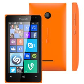 Smartphone Microsoft Lumia 435 Dual DTV Laranja com Windows Phone 8.1, Tela 4", TV Digital, Dual Chip, 3G, Câm. 2MP e Processador Dual Core de 1.2 GHz