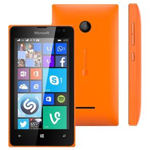 Smartphone Microsoft Lumia 435 Dual DTV Laranja com Windows Phone 8.1, Tela 4", TV Digital, Dual Chip, 3G, Câmera 2MP e Processador Dual Core 1.2 GHz