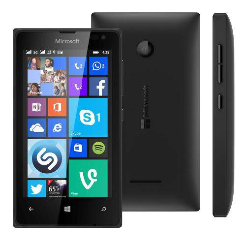 Smartphone Microsoft Lumia 435 Dual Dtv Preto com Windows Phone 8.1, Tela 4, Tv Digital, Dual Chip