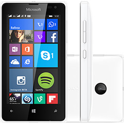 Smartphone Microsoft Lumia 532 Dual DTV Dual Chip Desbloqueado Windows Phone 8.1 Tela 4" 8GB 3G Câmera 5MP com TV Digital - Branco