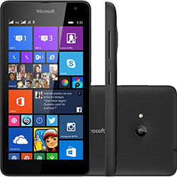 Smartphone Microsoft Lumia 535 Dual Chip Desbloqueado Windows Phone 8.1 Tela 5" 8GB 3G Wi-Fi Câmera 5MP Preto
