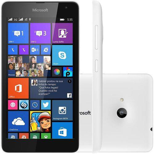 Smartphone Microsoft Lumia 535 Dual Chip Desbloqueado Windows Phone 8.1 Tela 5" 8GB 3G Wi-Fi Branco