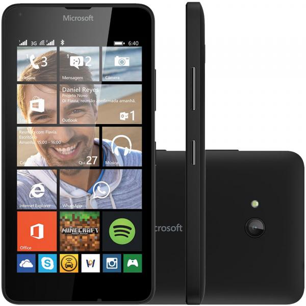 Smartphone Microsoft Lumia 640 Dual SIM DTV Desbloqueado Tela 5" 3G Dual Chip Windows Phone 8.1 Preto - Microsoft