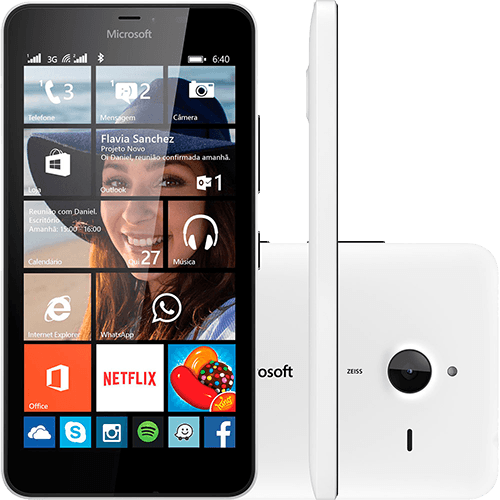 Smartphone Microsoft Lumia 640 XL Dual Chip Desbloqueado Windows 8.1 Tela 5.7" 8GB 3G Câmera 13MP - Branco